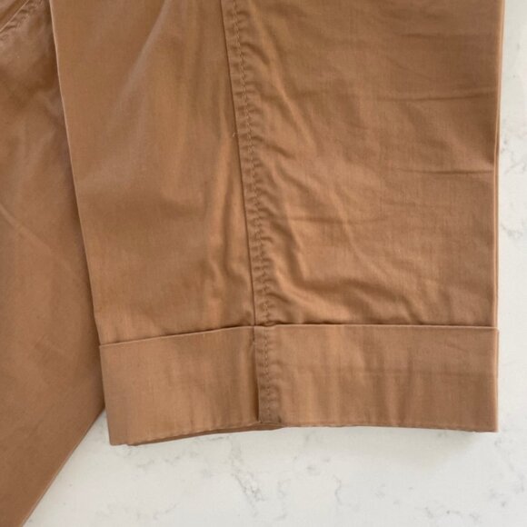 Olsen Europe Lisa Casual Mid Rise Cotton Cuffed Pants Carmel Tan Sz 6 - Picture 3 of 9